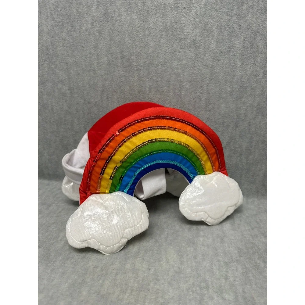 Dog Cat Rainbow Small Pet Costume Multicolor Sequin Cloud Halloween Accessory